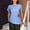 Blue, variant on BILIKEYU Post Shoulder Shirts For Women Tear 3/4 Tops After Cuff Shirts Chemo Port Clothing, T Shirts For Women, Plain Tshirts For Women, Summer Tops For Women