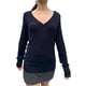 thumbnail image 2 of Suéter de Punto de Larga para Mujer, Moda de Otoño, Cuello en V, Jersey Ajustado, Ropa Informal de Trabajo para Otoño. Azul Marino S, 2 of 7