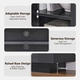 thumbnail image 4 of KeyWhat TV Stand for TVs Up to 80", Modern Entertainment Center with Storage Cabinet & Open Shelves, Cable Management for Living Room, Black Oak, 4 of 7