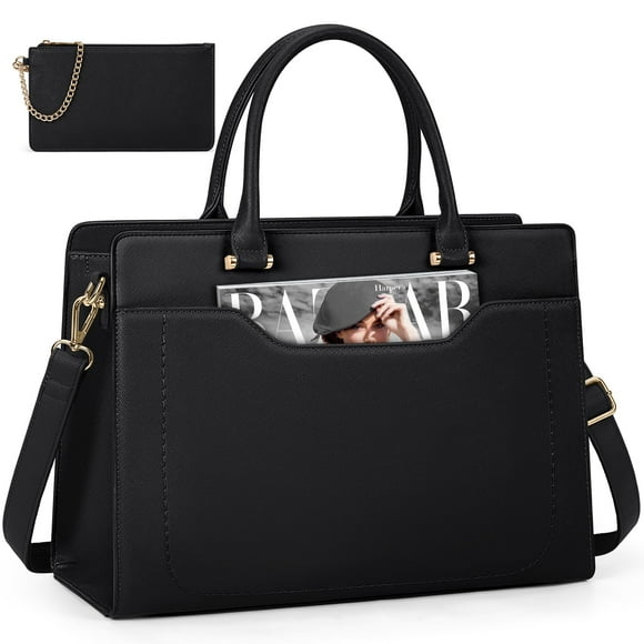 Sac pour Ordinateur Portable pour Femmes 15,6 Pouces Sac Fourre-Tout de Travail Sac Fourre-Tout pour Ordinateur Portable pour Femmes Mallette d'Ordinateur en Cuir Imperméable Sac de Bureau d'Affaires Grand Sac à Main pour Voyage Co
