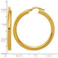 thumbnail image 2 of 18k Solid Yellow Gold Polished 3x30mm Round Hoop Earrings 30x30mm Wide 3mm Thick Hoop Earring for Women, 2 of 2