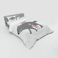 thumbnail image 3 of Ambesonne Fantasy Bedding Set 3 Pcs, Girl with a Giant Wolf, Twin, Pink Grey Peach, 3 of 3