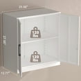 thumbnail image 3 of Metal Garage Wall Cabinet,Garage Wall Cabinet with Handle,Lockable Storage Cabinets Wall Mounted with 2 Doors,Locking Cabinet with Shelves for Basement,Living Home,White, 3 of 7