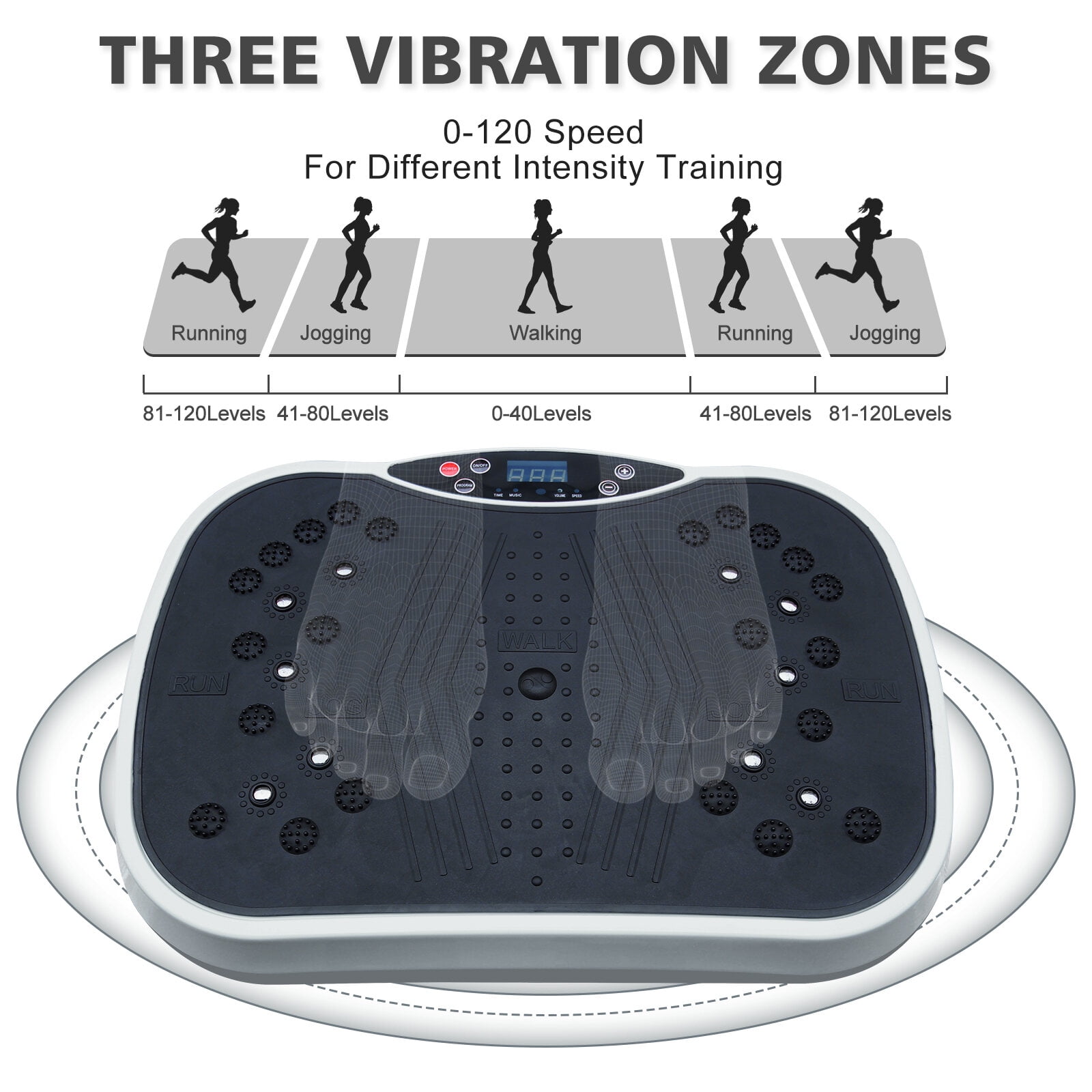 Vibration Plate Vibration Plate Exercise Machine - Whole Body Workout Vibration Fitness Platform, Home Training Equipment for Weight Loss & Toning Grey,Whole Body Vibration Plate