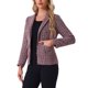 thumbnail image 4 of CHAQUETAS DE TWEED PARA MUJER INSPIRADAS CHIC, CON SOLAPA EN V, MANGA LARGA, ABIERTO EN FRONTAL, BLAZER DE TWEED A CUADROS XL ROJO Y NEGRO, 4 of 6