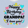 thumbnail image 4 of Inktastic Happy Birthday, Grandpa I Love You Boys or Girls Baby Bib, 4 of 4