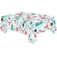 thumbnail image 2 of MYPOP Christmas Tree Winter Snowman Snowflake Cotton Linen Tablecloth Rectangle Sets 60x120 Inches - White Snow Snowflake Desk Sofa Table Cloth Covers for Wedding Party Decor, 2 of 6