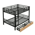 thumbnail image 3 of Euroco Metal Full over Full Bunk Bed with 2 Drawers, Convertible 2 Beds in One, Black, 3 of 21