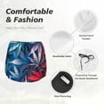 thumbnail image 6 of Lsque Red And Blue Leaves Printed Women's Running Shorts with Liner Pockets,Elastic Quick Dry Workout Athletic Gym Yoga Shorts,Womens High Waist Shorts-Large, 6 of 9