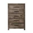 thumbnail image 5 of Benjara Ent 49 Inch Tall Dresser Chest, 5 Drawers with Black Handles, Greige Brown, 5 of 6