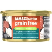Angle View: (24 Pack) Iams Purrfect Grain-Free Saucy Wild Oceanfish & Tuna Dinner Wet Cat Food, 2.47 oz. Cans