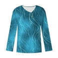 thumbnail image 3 of Juslio Womens Blouses Long Sleeve Button V Neck Casual Blouses Blue M, 3 of 5