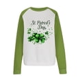 thumbnail image 4 of YABCSAZ Women's St Patrick's Day T-Shirt Irish Sweatshirts Long Sleeve Sequin Shamrock Clover Printed Irish Pullover Casual Loose Oversize Charms Shirts Blouse Paddy's Day Great Parade Tops, 4 of 7