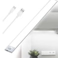thumbnail image 1 of Luz LED recargable por USB para debajo del gabinete de cocina, 2500 mAh, 40 cm, lámpara de armario regulable, sensor de movimiento, barra LED, luz con sensor PIR con batería recargable inalámbrica, 1 of 5