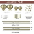thumbnail image 7 of Double Curtain Rods for Window 48-84", Antique Bronze Decorative Double Drapery Rod with Urn Finials, 1-Inch Front and 5/8 Inch Back Double Window Rods, Adjustable Double Rod Curtain Dual Rods, 7 of 7