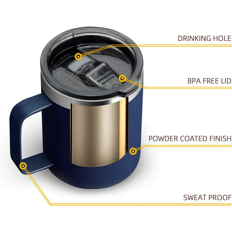Stainless Steel Coffee Mug, 12Oz Insulated Coffee Mug Cup with Handle,  Double Wall Vacuum Coffee Cup…See more Stainless Steel Coffee Mug, 12Oz