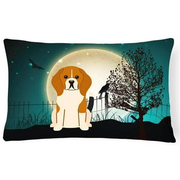 Halloween Scary Beagle Tricolor Canvas Fabric Decorative Pillow