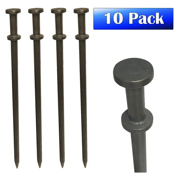 Party Tents Direct 12" x 3/4" Double Head Heavy Duty Steel Tent Stakes, 4 pack