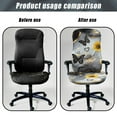 thumbnail image 4 of ZIATUBLES Computer Office Chair Covers Washable Dustproof Stretch Computer Office Chair Cover with Snap Button Removable Furniture Protector Cover, S, Sunflower Butterfly Gray Black Yellow Marble, 4 of 7