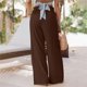 thumbnail image 3 of Pantalones holgados casuales, pantalones holgados con bolsillos con volantes, pantalones anchos y cómodos para mujer, diseño de última generación, 3 of 5
