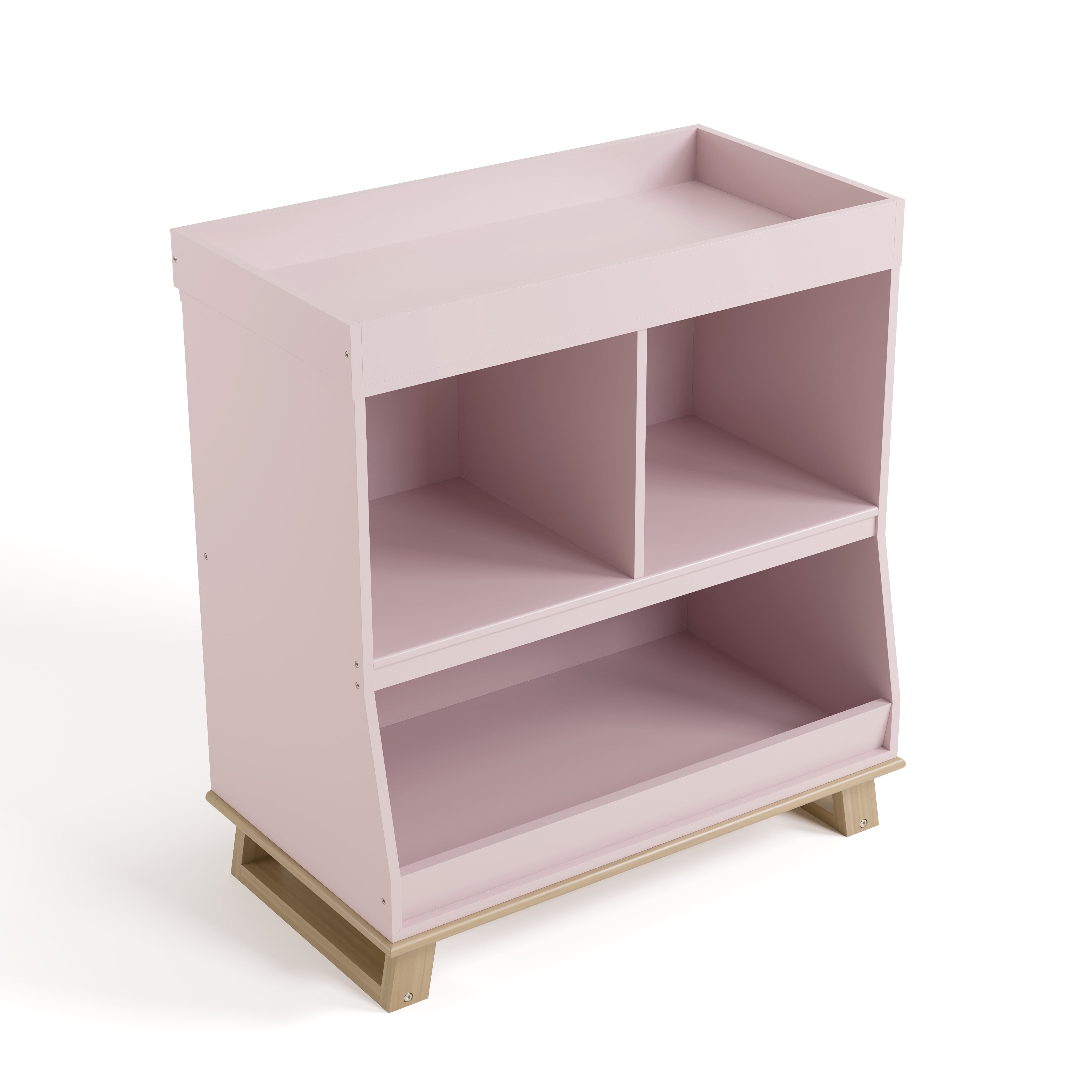 Storkcraft Modern Convertible Infant Changing Table, Blush with Driftwood