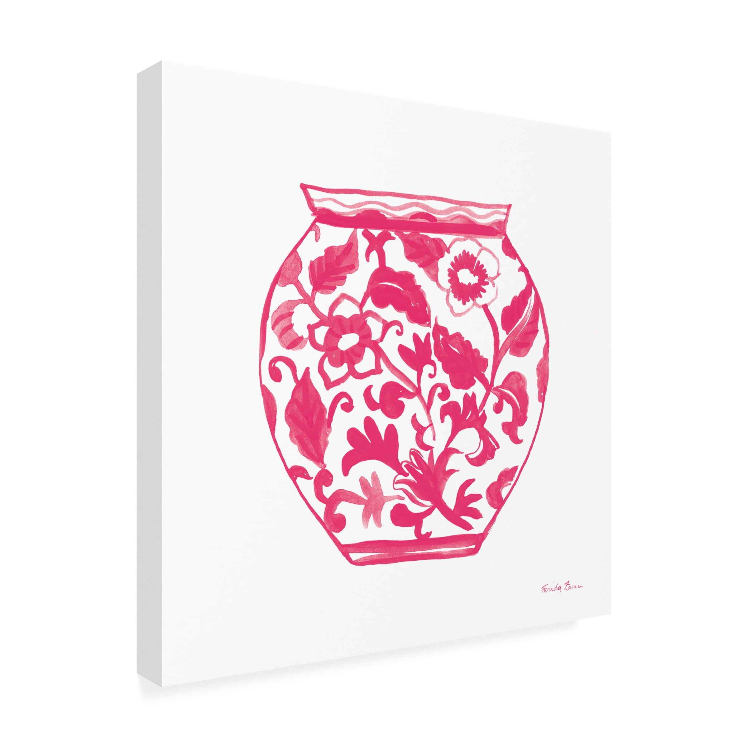 Farida Zaman 'Chinoiserie I Pink' Canvas Art