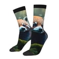 thumbnail image 1 of Fotbe Forest Plant Raccoon Calcetas Largas con Estampado para Hombre y Mujer – Calcetas de Compresión Transpirables y Elásticas, Viajar y Uso Diario Talla 5-11, 1 of 6