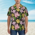 thumbnail image 2 of Fotbe Colorful Roses Hawaiian Shirt for Men Unisex Summer Beach Casual Short Sleeve Cotton Linen Button Down Shirts-Medium, 2 of 5