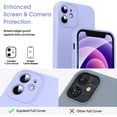 thumbnail image 2 of Liquid Silicone Case for iPhone 12, [Camera Protection] [Anti Fingerprint] [Wireless Charging] 4 Layer Phone Case Protective Cover, Built-in Microfiber Case Cover, 6.1", Purple, 2 of 15