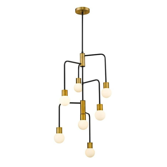 7 Light Chandelier Frame Finish Matte Black Foundry Brass