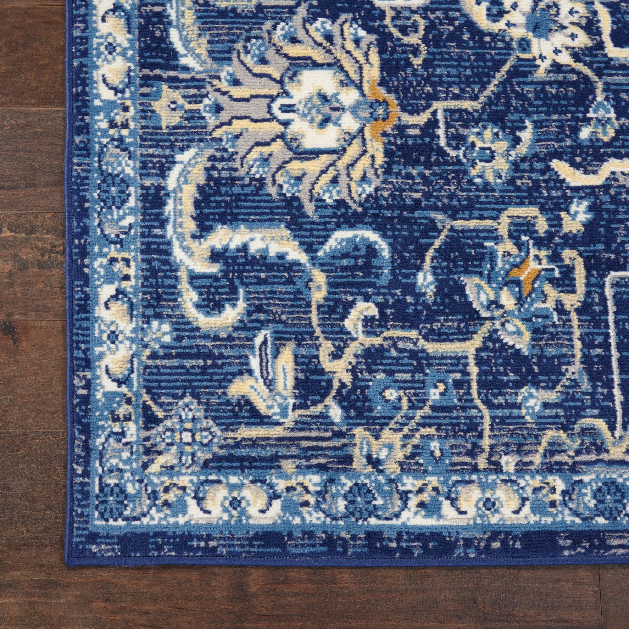 Nourison Grafix GRF24 Indoor Area Rug - Navy 2'3" x 7'6"