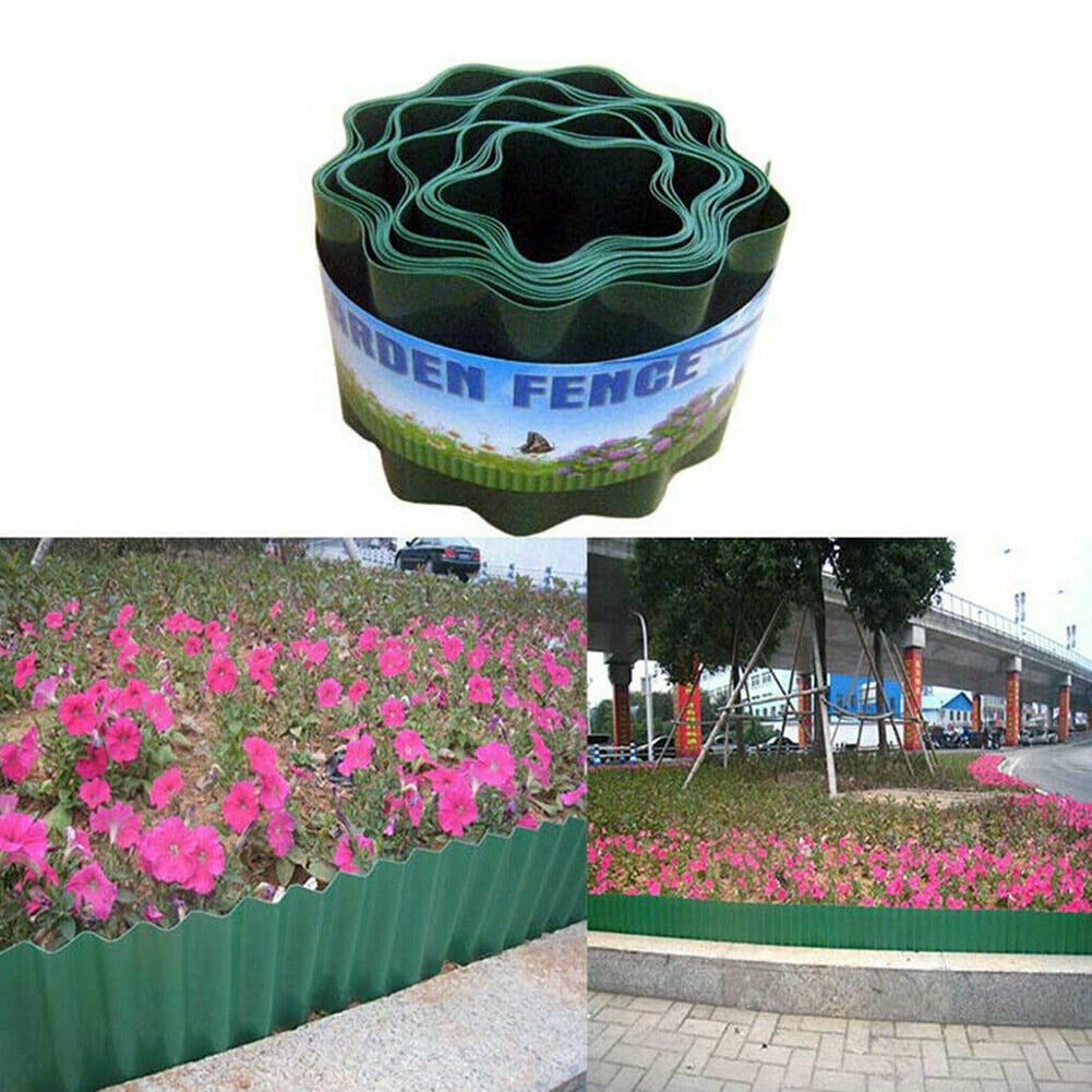 SPRING PARK 10/15/20cm Garden Plastic Fence Edging, Garden Decorative Edging Fence, Faux Brick Landscape Fencing for Patios Gardens Landscape Walkways