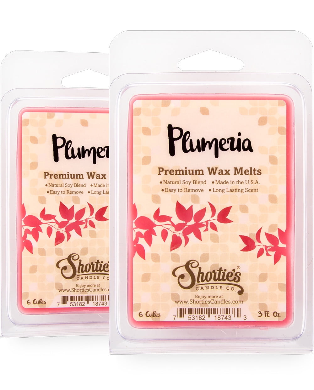 Pure Plumeria Wax Melts Multi Pack 2 Highly Scented Bars Made With