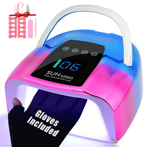 Lámpara de uñas UV LED para secar, ShineCai, 128 W, recargable, inalámbrica