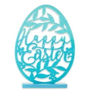 Way To Celebrate Easter Laser-Cut Glittered Blue Egg Decor