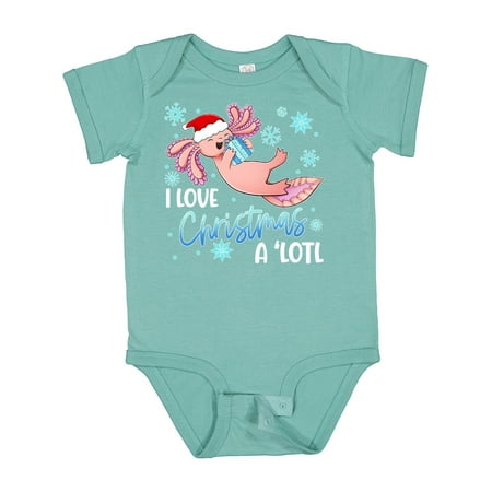 

Inktastic I Love Christmas a Lotl Cute Axolotl in Santa Hat Gift Baby Boy or Baby Girl Bodysuit