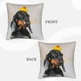 thumbnail image 3 of Bingfone Dachshund Sitting In Bathtub Linen Throw Pillow Covers Cushion Case Pocket Button Vintage Farmhouse Pillowcase For Sofa Couch Bed 18"X18", 3 of 9