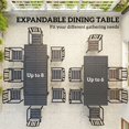 thumbnail image 3 of Table à Manger d'Extérieur Extensible, Table de Patio en Aluminium Résistant à la Rouille avec Dessus à Lattes, Longueur de 59 Pouces-89 Pouces pour 6-8 Personnes, Gris Foncé, Convient au Jardin, à la Cour Arrière Ou au Bord de la Piscine, 3 of 7
