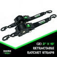 thumbnail image 2 of Rhino USA 2in x 10ft Retractable Ratchet Straps, 2 Pack, 1,000lbs Working Load Limit, 7.3lb Product Weight, 2 of 8