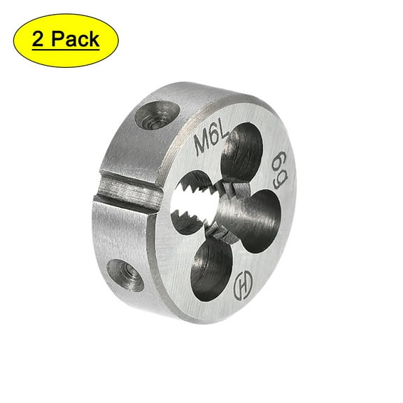 Uxcell M6 x 1 Metric Left Hand Alloy Tool Steel Machine Thread Round Threading Dies 2 Pack