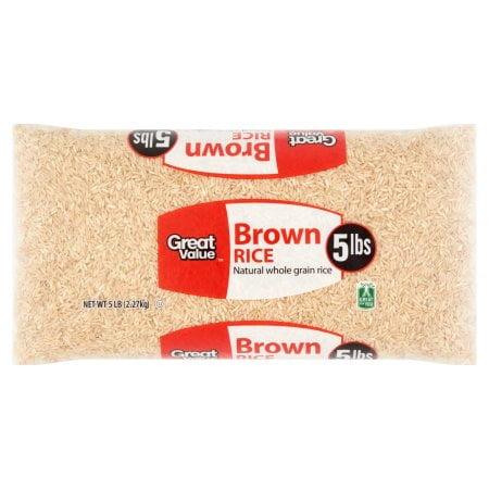 (3 Pack) Great Value Brown Rice, 5 lb