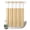Ochre, Amber, White, variant on No Hook Shower Curtain, Orange Stripes Shower Curtains for Bathroom with See Through Top Window, Farmhouse Lines Boho Retro Geometric Waterproof & Washable Bath Curtain Narrow 54"x78"