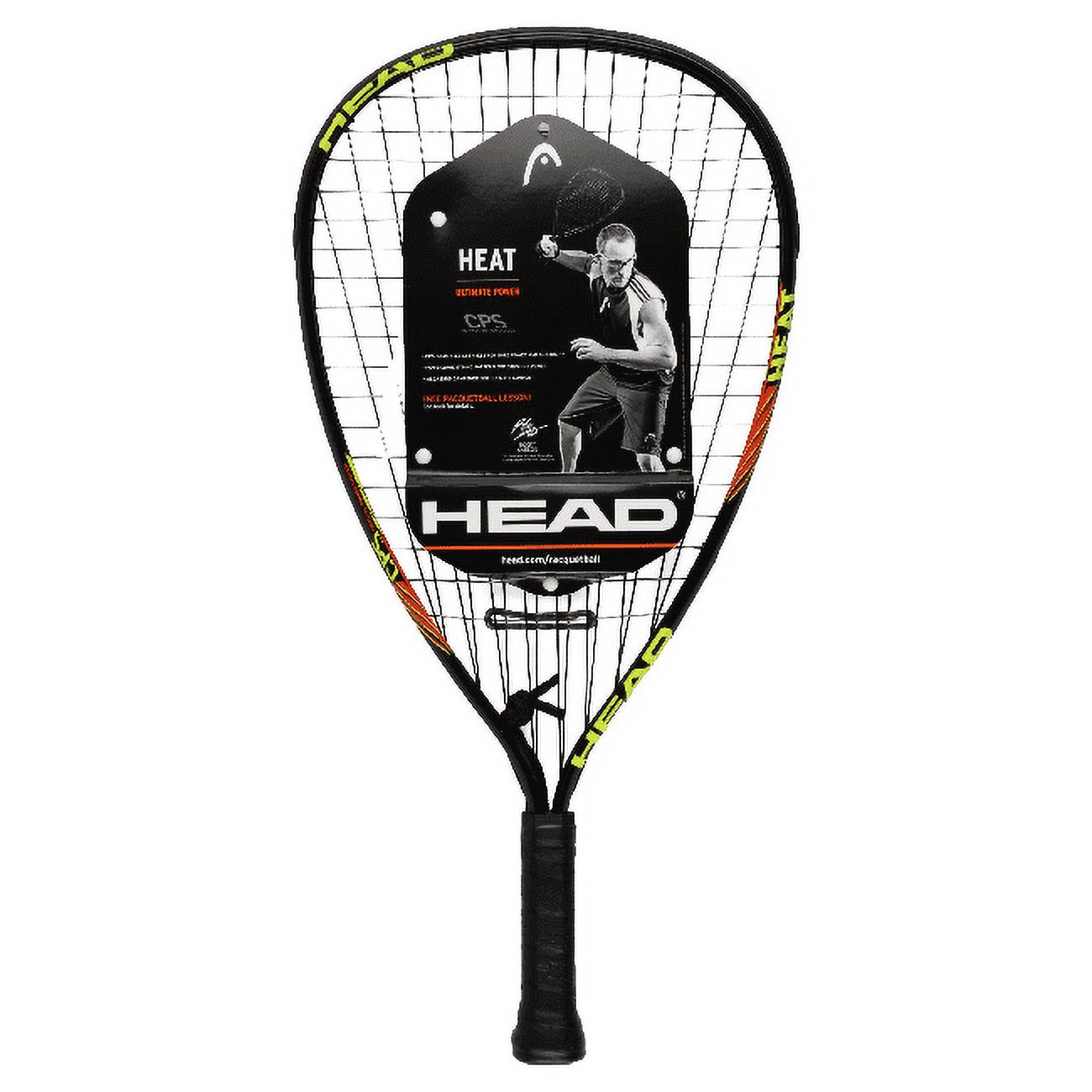 HEAD CPS Heat Racquetball Racquet, Pre-Strung, 107 Sq. in. Head Size, 6.7 Ounces, Black/Yellow - image 2 of 2