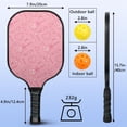 thumbnail image 4 of Pickleball Paddles Set Of 2, Fiberglass Surface, Sweet Candy Print, 4 Balls & Bag, 4 of 5