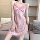 thumbnail image 2 of Camisón de encaje sexy de verano para mujer, ropa de dormir sin mangas, ropa de dormir de seda helada, ropa de casa informal, camisones con estampado floral para mujer, 2 of 5