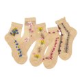 thumbnail image 2 of Woman Socks Elegant Lace Embroidered Crew Socks Sheer Breathable Stretchable Funny Socks for Women, 2 of 9