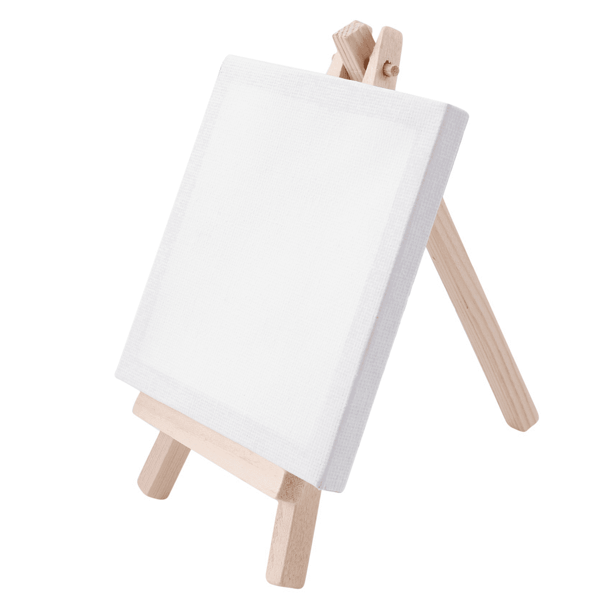 4 By 4 Inch Mini Canvas and 8x16cm Mini Wood Easel Set for Painting Drawing School Student Artist Supplies, 36 Pack