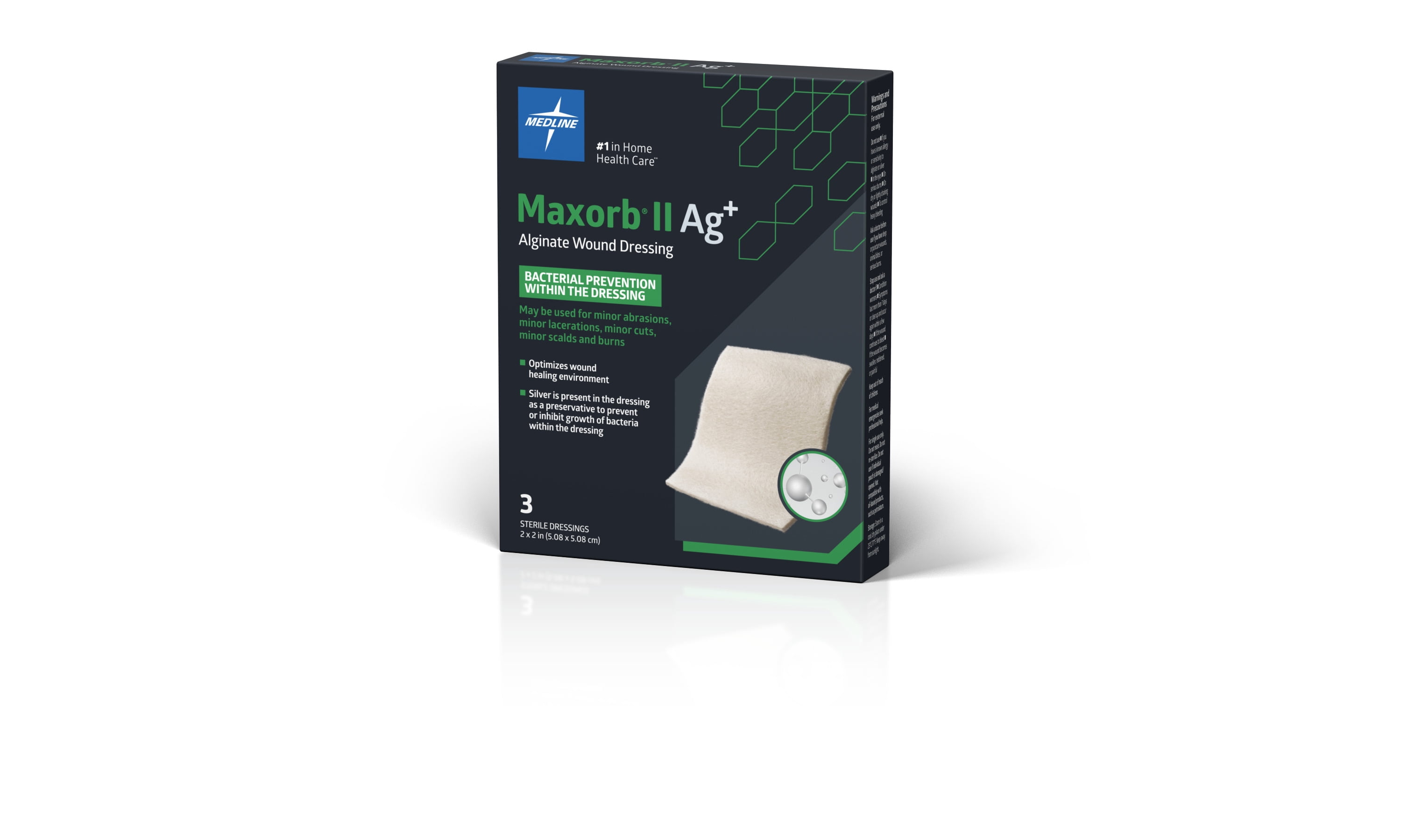 maxorb ii alginate wound dressing with antibacterial silver Medline MSC9445EP Maxorb Extra Ag+ CMC / Alginate Dressing, Extra