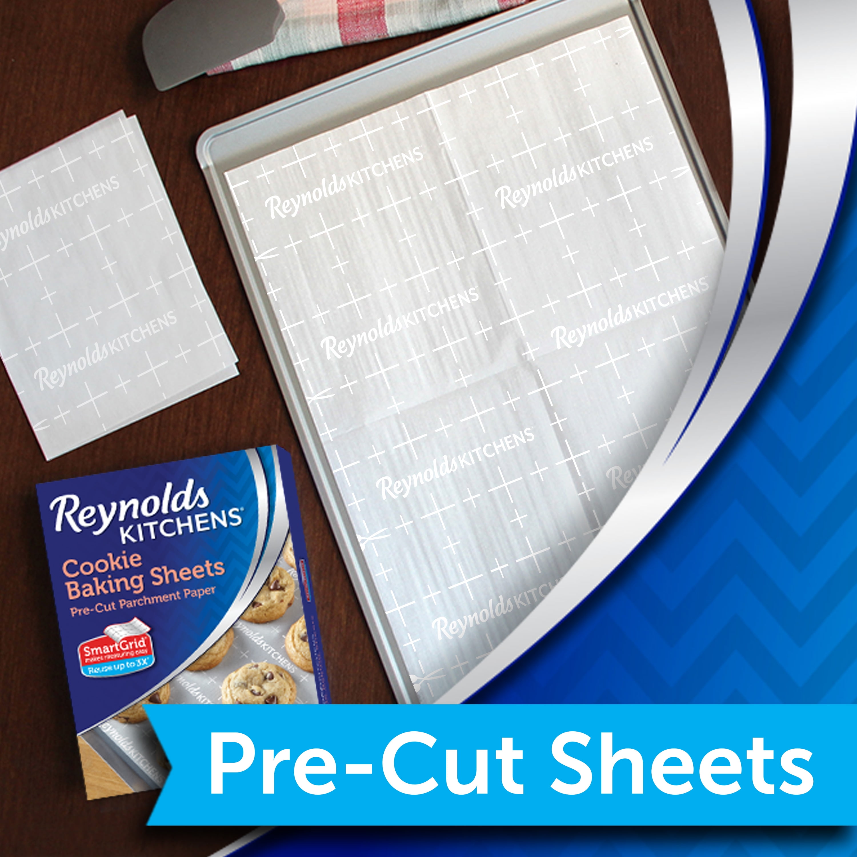 12x16 Reynolds Kitchens Cookie Baking Sheets Parchment Paper 22 Sheets 