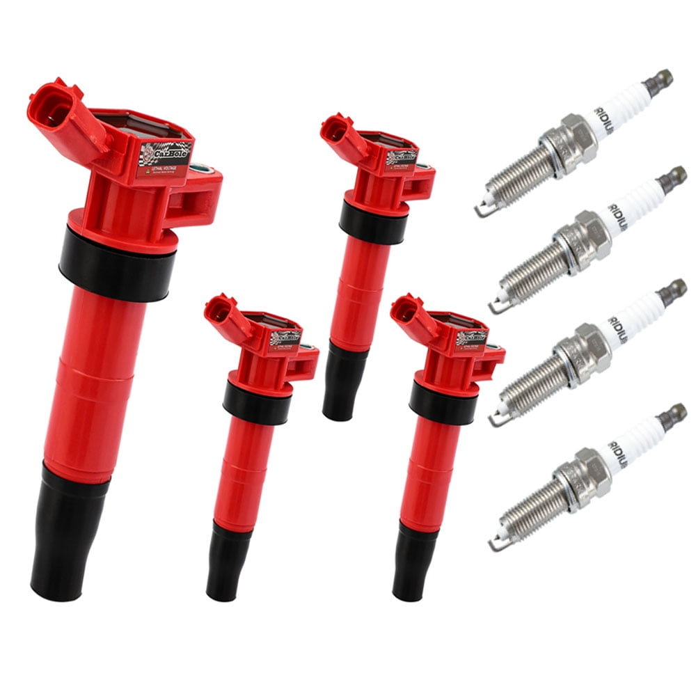 Set of 4 Ignition Coils and Spark Plugs UF611 Compatible with 20092017